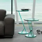 Sofá de mesa auxiliar en vidrio extraclaro Made in Italy - Tarzán viadurini