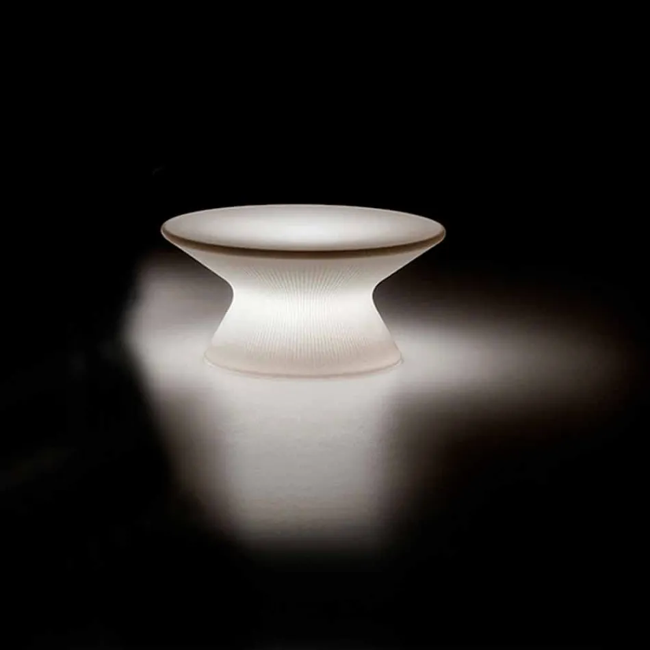Mesa de centro luminosa para exterior en polipropileno con LED Made in Italy - Desmond viadurini