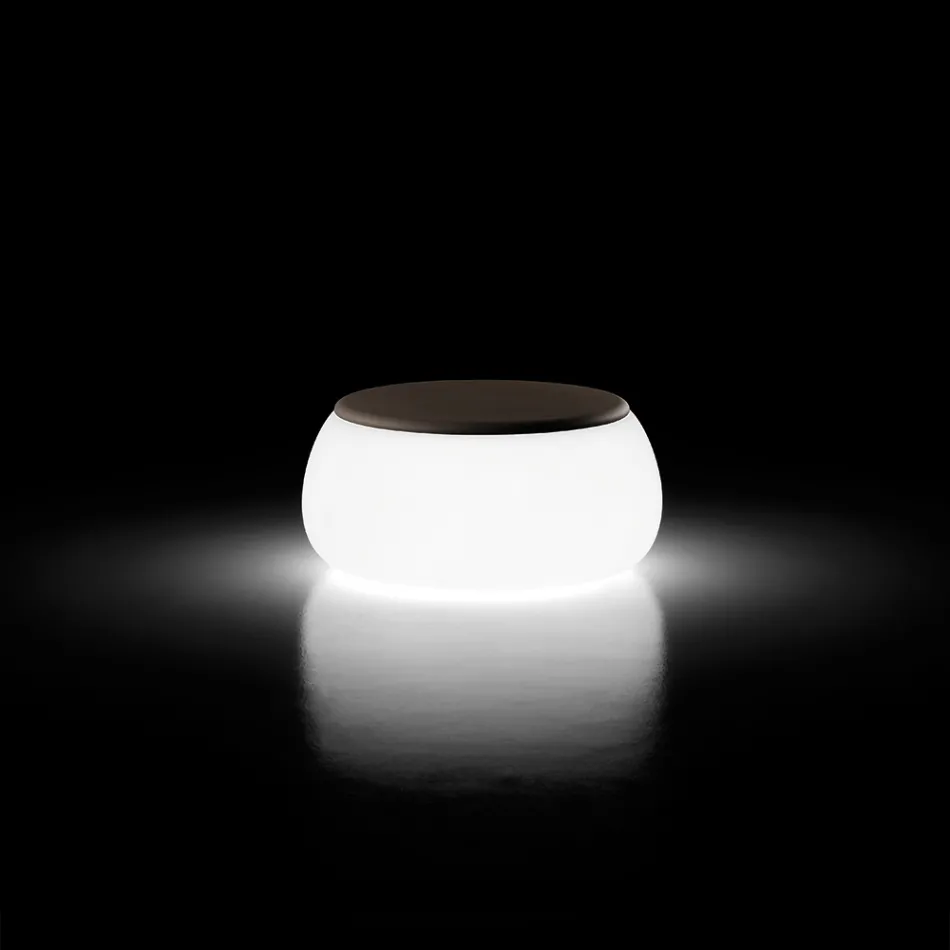 Mesa de centro de jardín redonda brillante en polietileno Made in Italy - Tibaldo viadurini