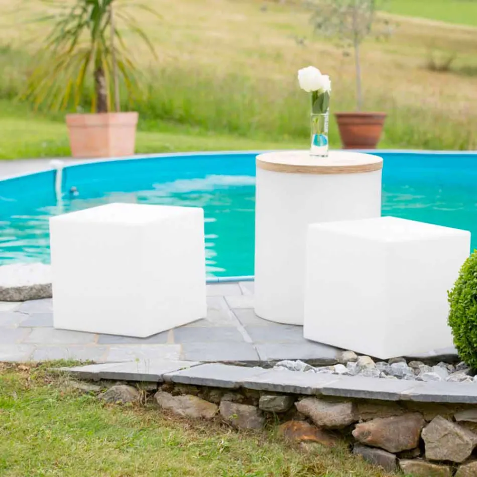 Mesa de centro cuadrada brillante de plástico de colores de diseño moderno - Dadostar viadurini