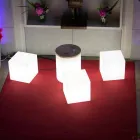 Mesa de centro cuadrada brillante de plástico de colores de diseño moderno - Dadostar viadurini