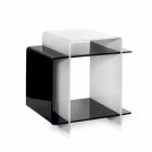 Moderna mesa blanca y negra de 3 estantes Gosto hecha en Italia viadurini