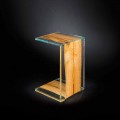 Mesita moderna de madera de Briccola Veneciana y cristal