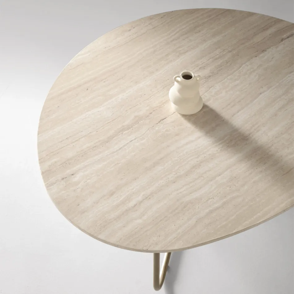 Relia - Mesa de centro moderna de MDF y metal pintado en varios acabados. viadurini