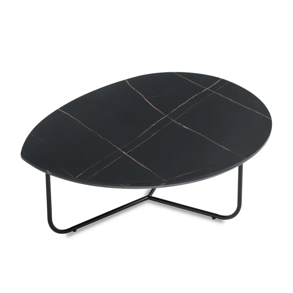 Relia - Mesa de centro moderna de MDF y metal pintado en varios acabados. viadurini