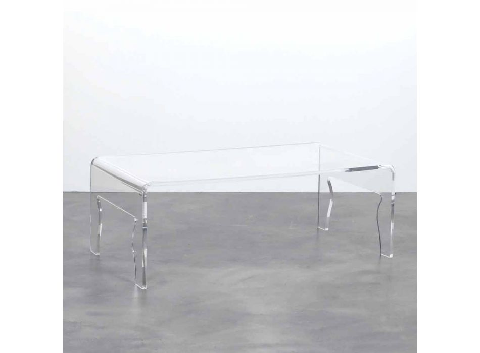 mesa de centro moderna en metacrilato L85xP50xH31cm, Chris viadurini