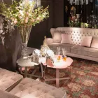 Moderna mesa de metal flor cortada con láser de forma Andy viadurini