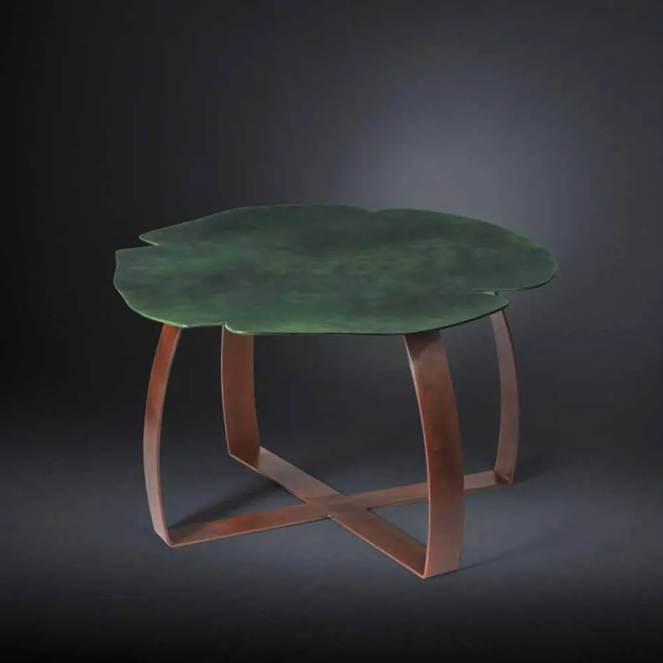 Moderna mesa de metal flor cortada con láser de forma Andy viadurini