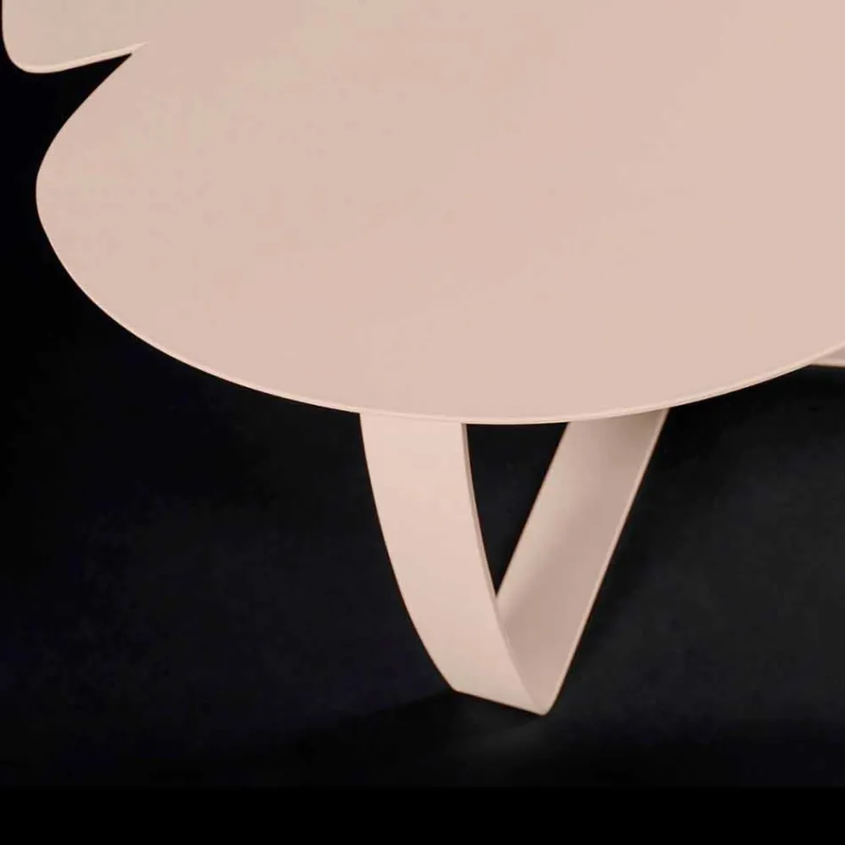 Moderna mesa de metal flor cortada con láser de forma Andy viadurini