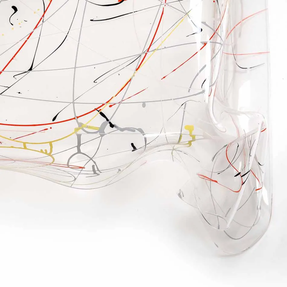 Moderna mesa de centro de plexiglás multicolor hecha en Italia, Asia viadurini