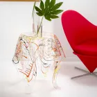 Mesa auxiliar moderna de plexiglás multicolor hecha en Italia, Otto viadurini