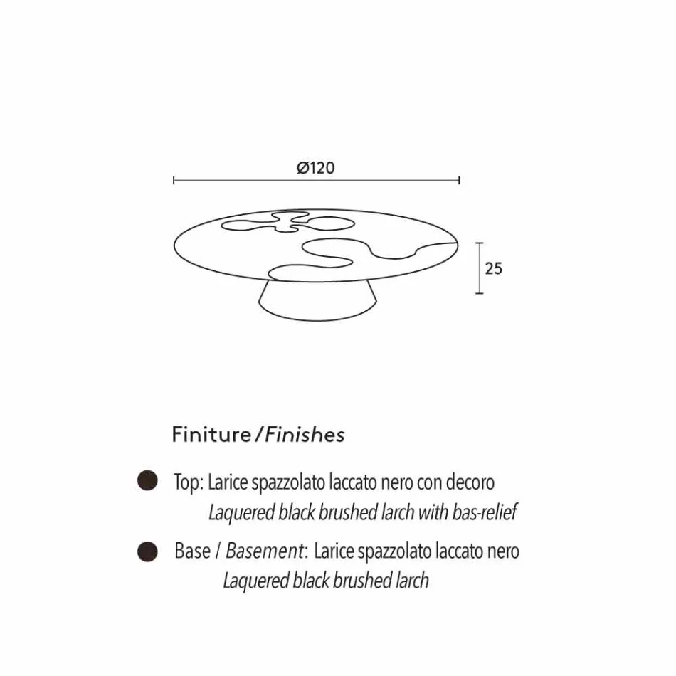 mesa de centro moderna de alerce lacado Giglio viadurini