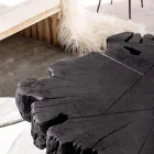 Mesa de centro Homemotion negra de acero y madera de acacia natural - Camala viadurini