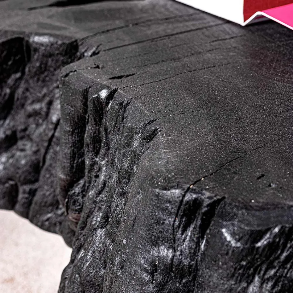 Mesa de centro Homemotion negra de acero y madera de acacia natural - Camala viadurini