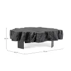 Mesa de centro Homemotion negra de acero y madera de acacia natural - Camala viadurini