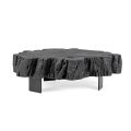 Mesa de centro Homemotion negra de acero y madera de acacia natural - Camala
