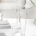 Ilaria - Mesa de centro ovalada de plexiglás transparente, fabricada en Italia. viadurini