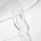 Ilaria - Mesa de centro ovalada de plexiglás transparente, fabricada en Italia. viadurini
