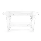 Ilaria - Mesa de centro ovalada de plexiglás transparente, fabricada en Italia. viadurini