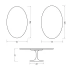 Mesa de centro ovalada Tulip de Saarinen, 41 cm de altura, en cerámica mate Florim Statuario - Escarlata viadurini