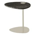 Mesa de centro para salón en metal y mármol Marquinia, diseño de lujo - Yassine viadurini