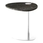 Mesa de centro para salón en metal y mármol Marquinia, diseño de lujo - Yassine viadurini