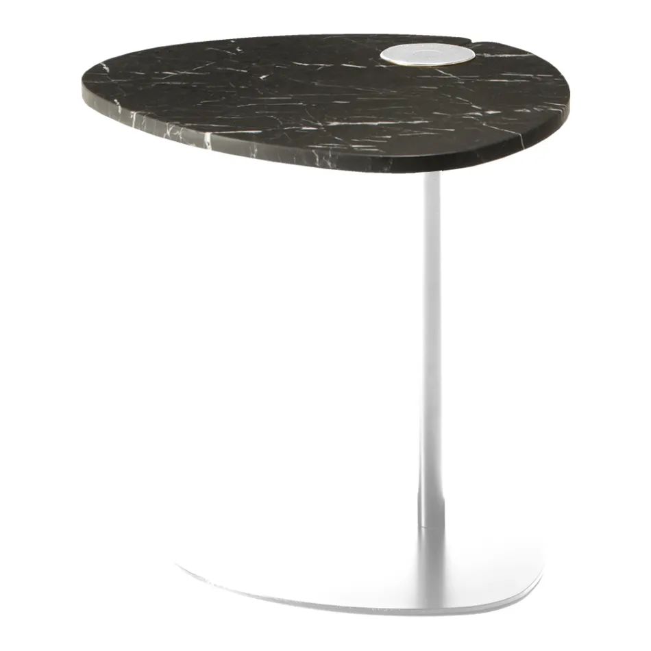 Mesa de centro para salón en metal y mármol Marquinia, diseño de lujo - Yassine viadurini