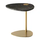 Mesa de centro para salón en metal y mármol Marquinia, diseño de lujo - Yassine viadurini