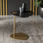 Mesa de centro para salón en metal y mármol Marquinia, diseño de lujo - Yassine viadurini