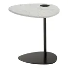 Mesa de centro para salón en metal y mármol Marquinia, diseño de lujo - Yassine viadurini