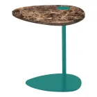 Mesa de centro para salón en metal y mármol Marquinia, diseño de lujo - Yassine viadurini