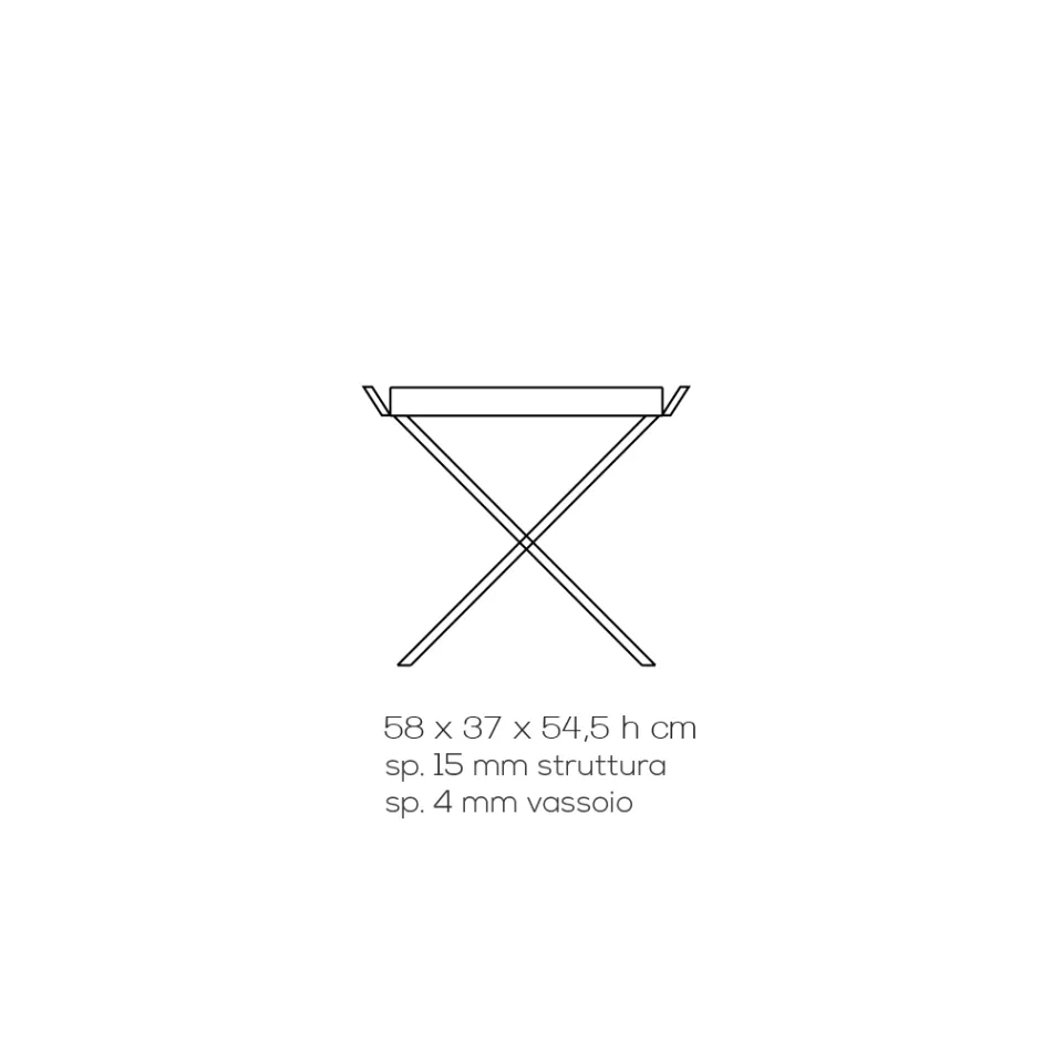 Mesa plegable con bandeja de cristal acrílico transparente - Makete viadurini