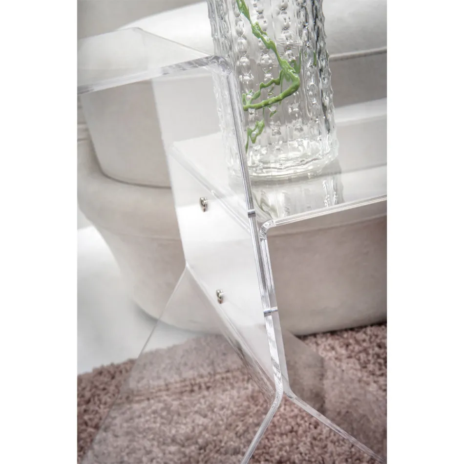 Mesa de centro de plexiglás de color transparente para sala de estar Made in Italy - Kamon viadurini