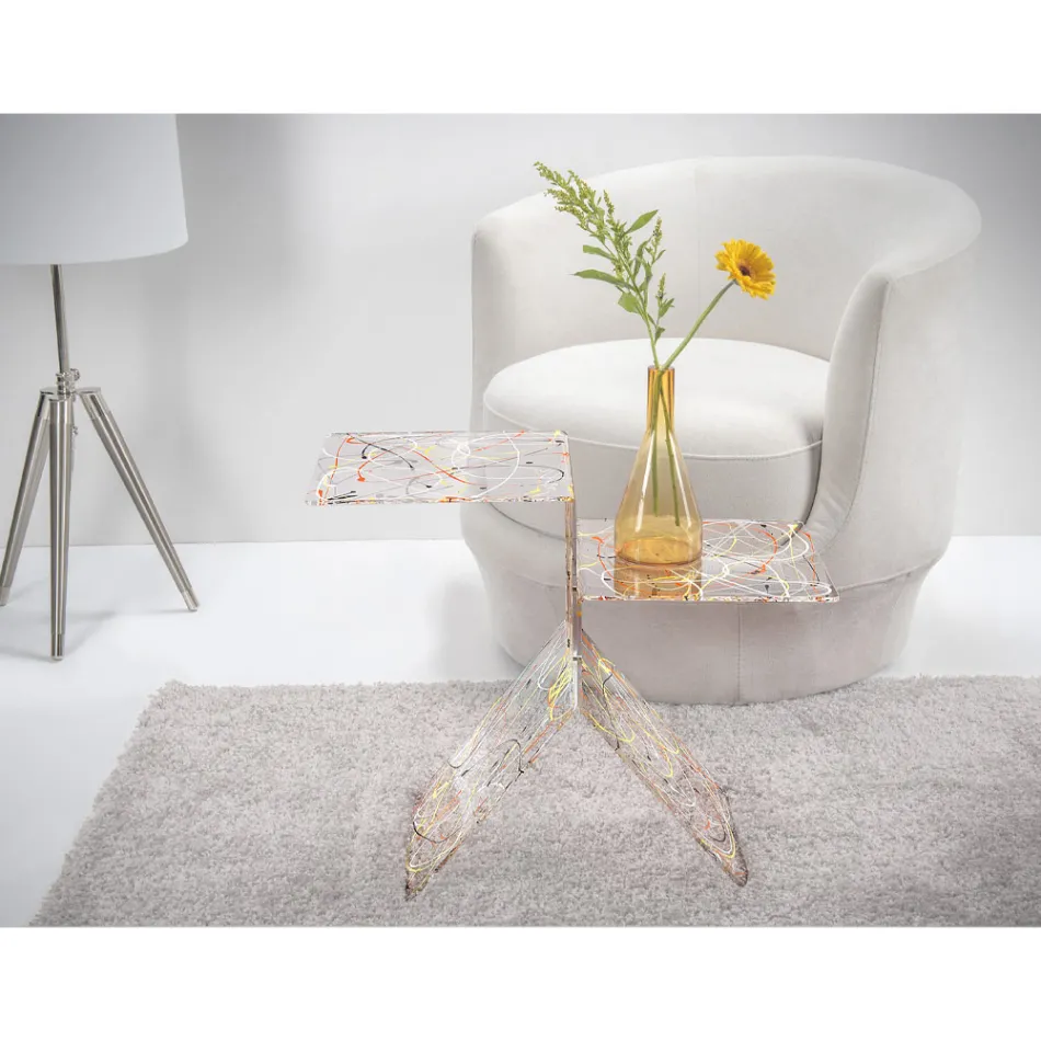 Mesa de centro de plexiglás de color transparente para sala de estar Made in Italy - Kamon viadurini