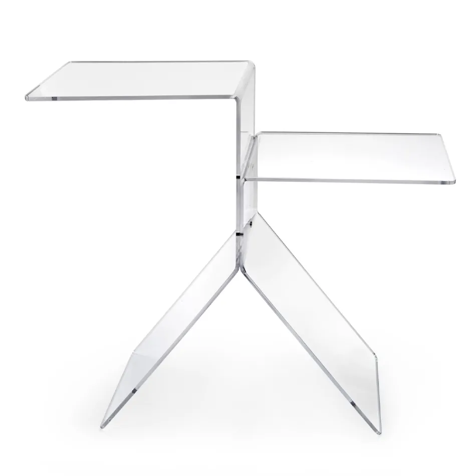 Mesa de centro de plexiglás de color transparente para sala de estar Made in Italy - Kamon viadurini