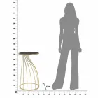 Mesa de teléfono redonda en hierro, MDF y vidrio de diseño - Isaiah viadurini