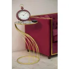 Mesa de teléfono redonda en hierro, MDF y vidrio de diseño - Isaiah viadurini