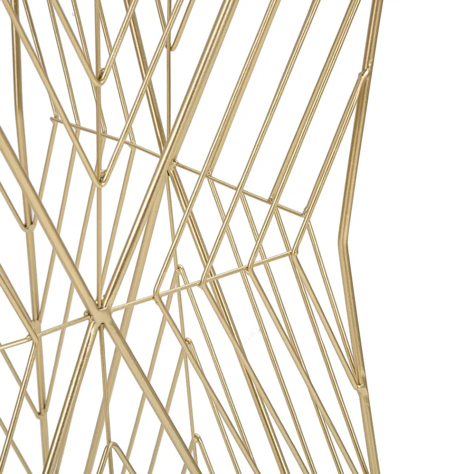 Mesa telefónica en hierro dorado y tapa de cristal espejo - Olivia viadurini