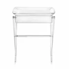 Mesa de centro de diseño transparente Olivia hecha en Italia. viadurini