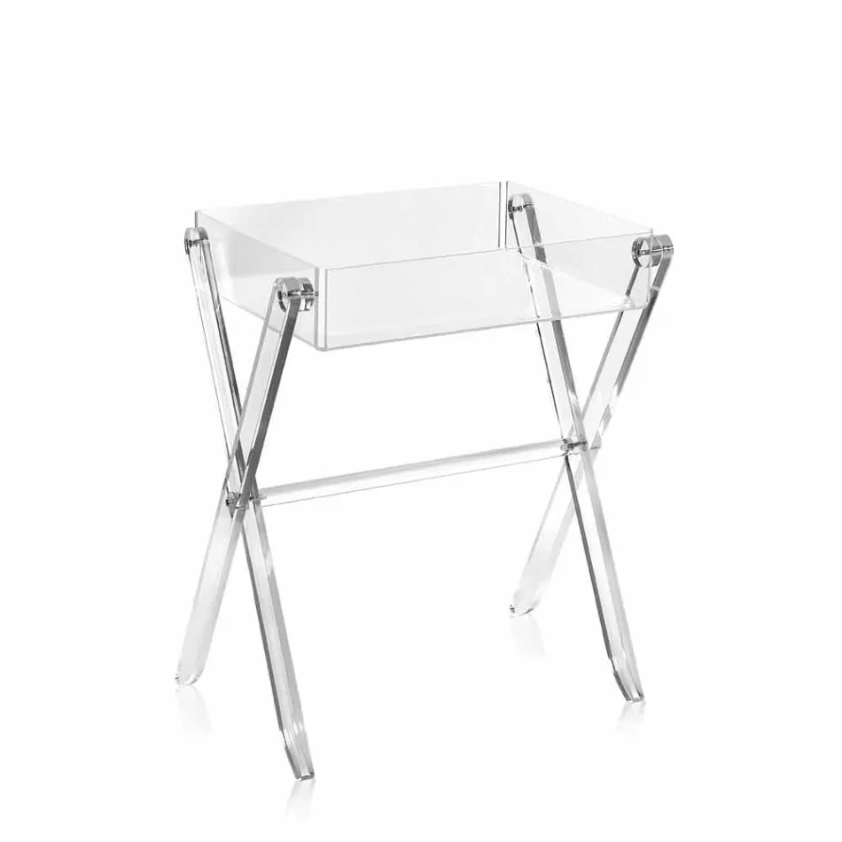 Mesa de centro de diseño transparente Olivia hecha en Italia. viadurini