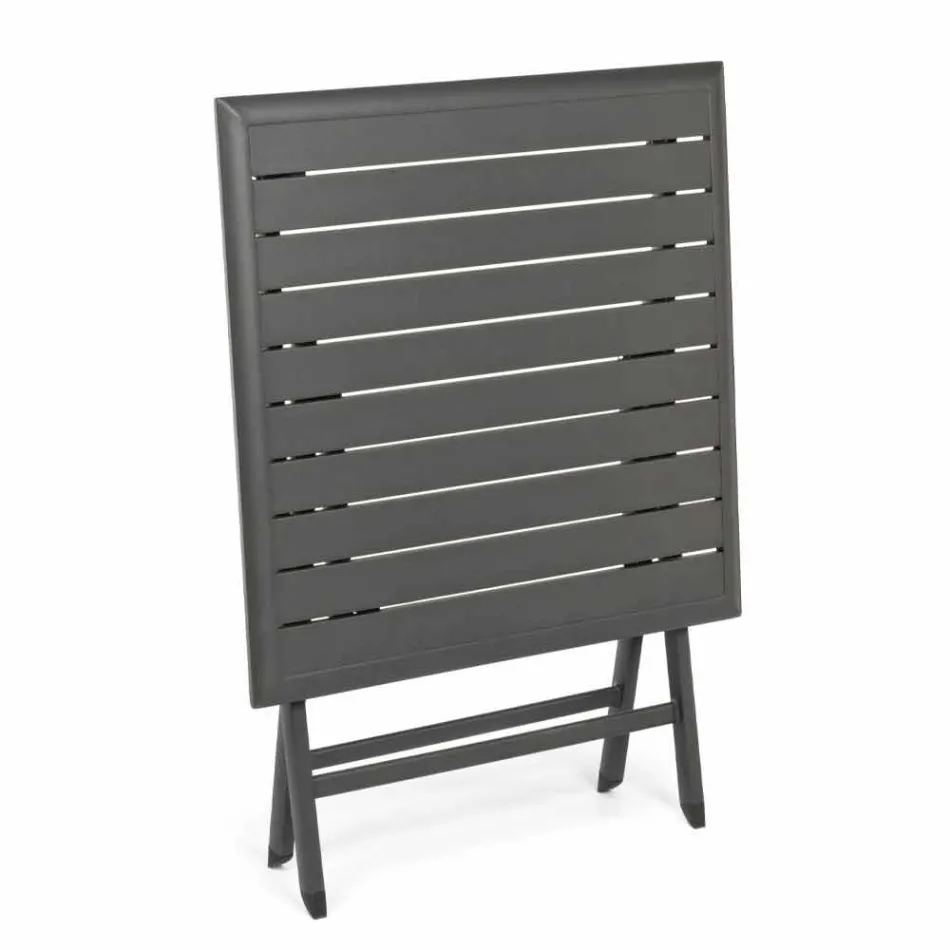 Mesa de centro plegable cuadrada para exteriores en aluminio pintado - Hunt viadurini