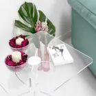 Mesa de centro cuadrada de diseño, en PMMA transparente Laives viadurini