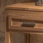 Mesa de centro de madera maciza de teca con 1 cajón - Acrílico viadurini