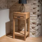 Mesa de centro de madera maciza de teca con 1 cajón - Acrílico viadurini