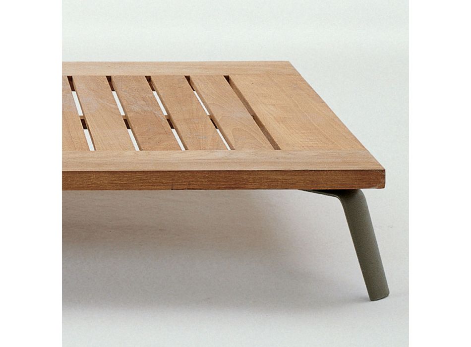 Mesa de centro de jardín rectangular en madera de teca Made in Italy - Taranee viadurini