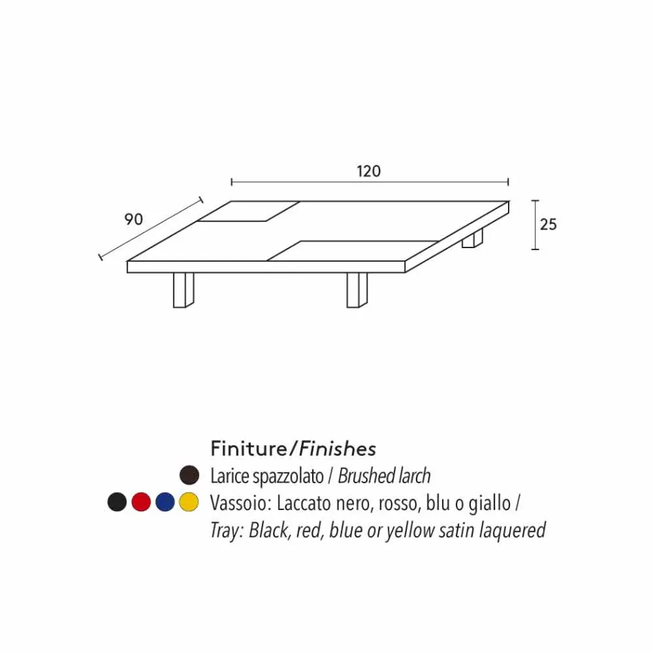mesa rectangular moderna con una función de bandejas extraíbles Iris viadurini