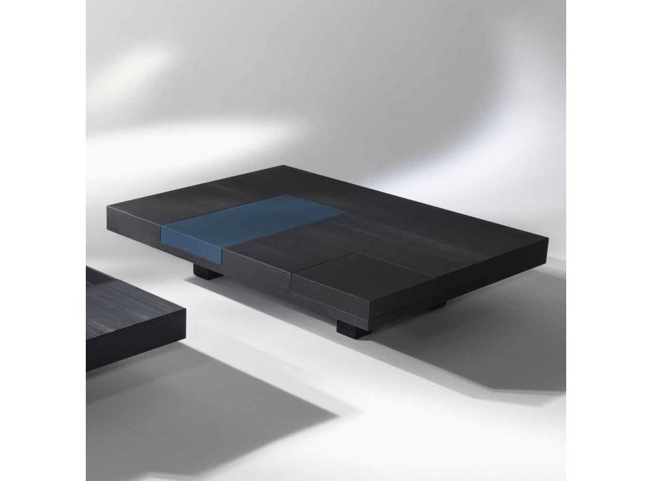mesa rectangular moderna con una función de bandejas extraíbles Iris viadurini