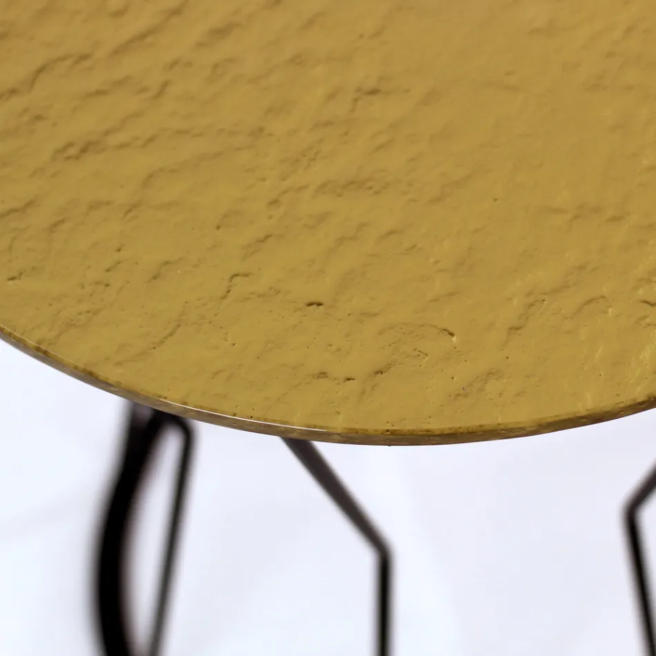 Mesa de centro redonda con base de acero y tapa de vidrio Made in Italy - Alisea viadurini