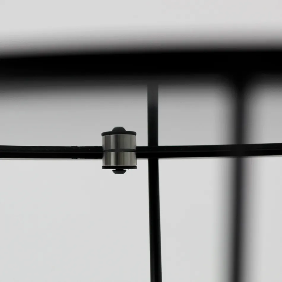 Mesa de centro redonda con base de acero y tapa de vidrio Made in Italy - Alisea viadurini