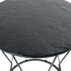 Mesa de centro redonda con base de acero y tapa de vidrio Made in Italy - Alisea viadurini